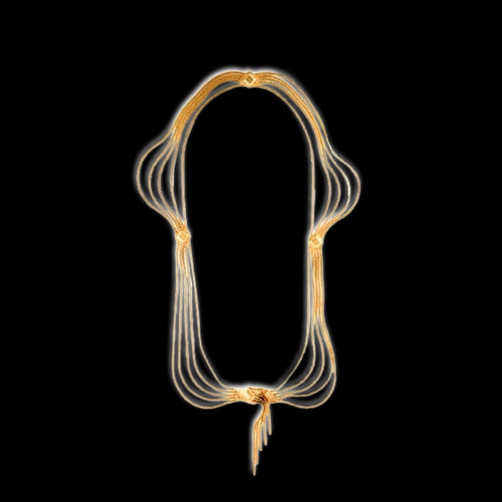 Vintage Christian Dior Gold Multi Strand Logo Medallion Curb Link Belly Chain - Picture 5 of 16
